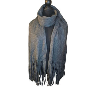 Lucky Brand Gray Fringe Scarf 86 Inches